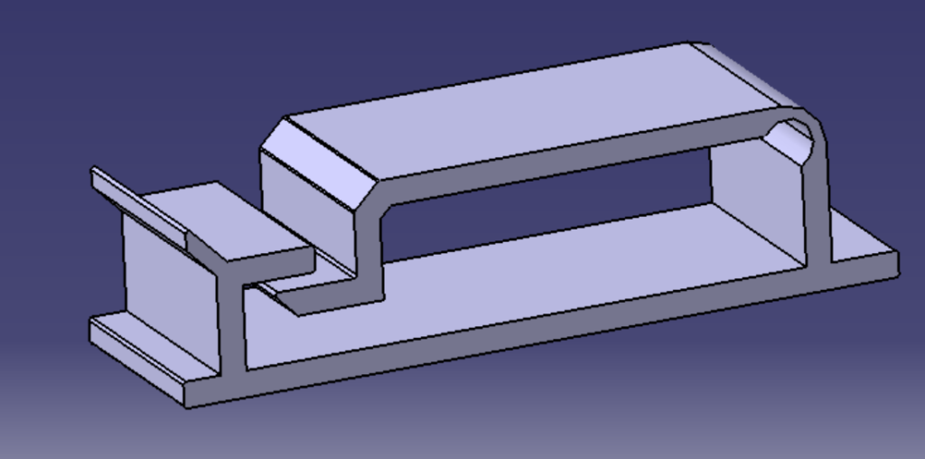 Vue du modèle 3D du clip de rangement de câbles Fixora3D en perspective.