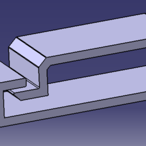 Vue du modèle 3D du clip de rangement de câbles Fixora3D en perspective.